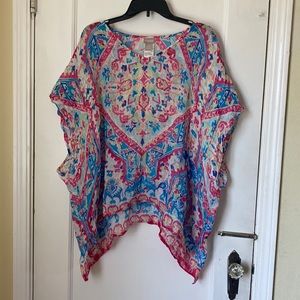 COPY - Chico’s Linen Poncho Size L/XL